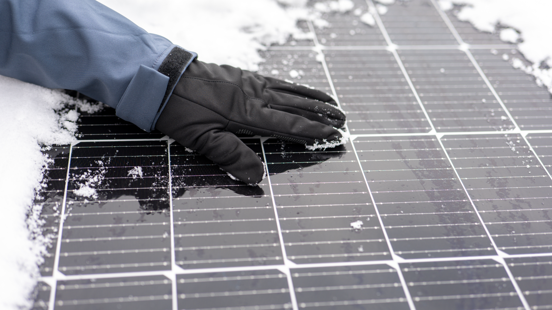 Snow on solar panels