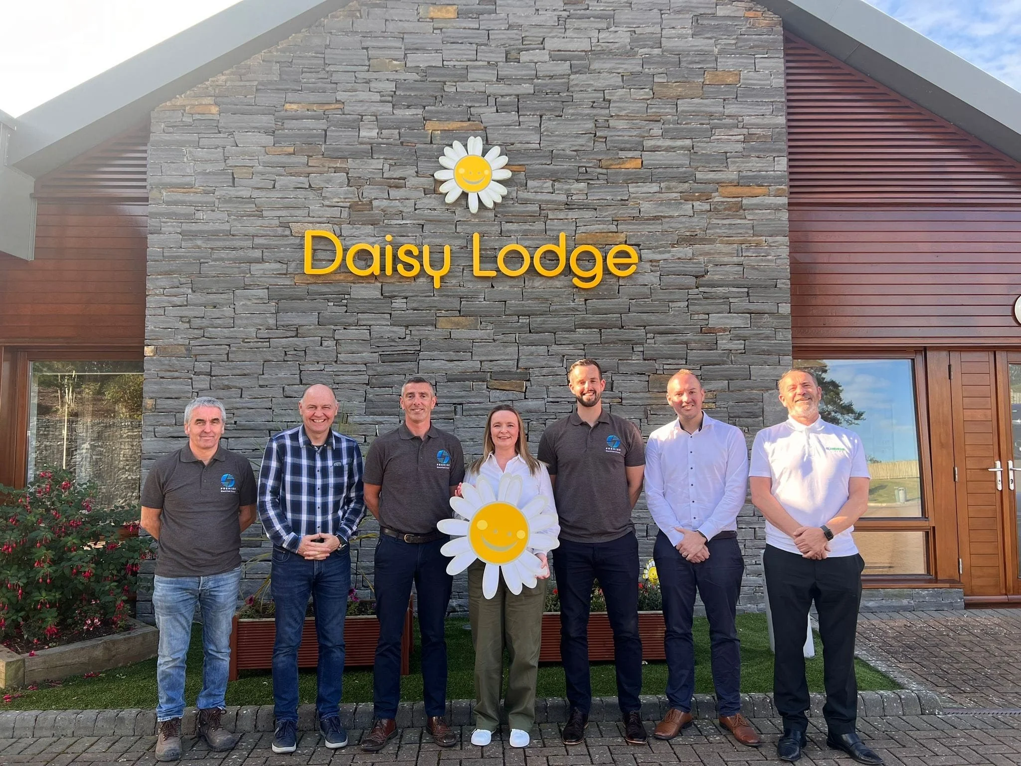 Premier Electrical Team outside Daisy Lodge